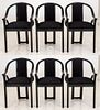Asian Postmodern Lacquer Double Horseshoe Chairs, 6