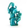 19/20th Century Chinese Carved Turquoise Guanyin Figurine