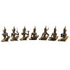 Grouping of Seven (7) Thai  Bronze Gilt Painted Seated Music Players