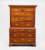 George III Walnut Chest on Chest