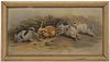 AMERICAN SCHOOL (LATE 19TH / EARLY 20TH CENTURY) PAINTING OF RABBITS