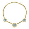 Turquoise and Diamond Gold Necklace