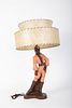 Drum Style Shade of a Nubian Dancer Lamp