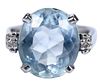 14kt. Aquamarine and Diamond Ring 