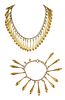 Brass Drop Design Necklace and Bracelet