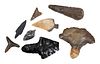 Group of Eight Assorted Stone Arrowheads