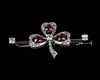 Clover Diamond Brooch with Rubys