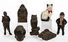 ASSORTED CAST-IRON FIGURAL STILL / PENNY BANKS, LOT OF SIX