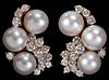 18kt. Cartier Diamond and Pearl Earrings