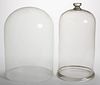 FREE-BLOWN GLASS DOMES, LOT OF TWO