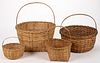 COOK FAMILY, PAGE CO., SHENANDOAH VALLEY OF VIRGINIA BASKETS, LOT OF FOUR