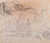 Leonora Carrington Dragon & Castle Pencil Drawing