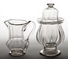 PATTERN-MOLDED GLASS CREAM AND SUGAR SET