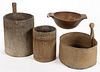 COUNTRY TREEN DOMESTIC / KITCHEN ARTICLES, LOT OF FOUR