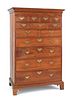Chester County Queen Anne walnut tall chest, ca. 1