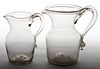 FREE-BLOWN AND TOOLED GLASS PITCHERS, LOT OF TWO