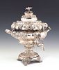 Irish silver hot water urn, 1830-1831, bearing the