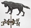 ANTIQUE CAST-IRON WEATHERVANE DIRECTIONAL AND POST