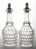 EARLY THUMBPRINT / ARGUS (OMN) QUART DECANTERS, LOT OF TWO