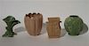A Group of Four Haeger Pottery Vases Height of tallest 6 3/4 inches.