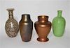 A Group of Four Haeger Pottery Vases Height of tallest 17 inches.