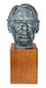 A Haeger Pottery Bust of Carl Sandburg Height of bust 14 1/2 inches.