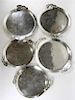 Five Mexican Silver Trays, Royal Haeger by Royal Hickman, 20th Century, each of circular form and of various sizes, with open