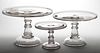 FREE-BLOWN SALVERS / CAKE STANDS, LOT OF THREE