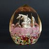 Bohemian Czech Art Glass Dove Paperweight