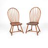 Pair of bowback windsor chairs, early 19th c.