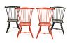 Set of six painted windsor chairs by Steve Cherryn