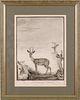 Pencil study of a gazelle signed L. Blumerel, 1812