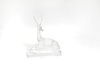Lalique frosted glass stag, signed on base, 10 1/4