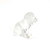 Lalique frosted glass lion, signed and labeled ona
