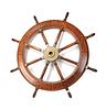 Brass and mahogany ship's wheel, 19th c., 48" dia.