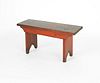 Mortised pine bench, 19th c., 18" h., 36" w., toge