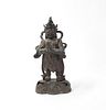 Chinese bronze figure, 19th c., 14" h.