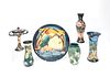 Six Moorcroft pottery pieces with original boxes,a