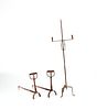 Wrought iron andirons, early 18th c., 17" h., toge