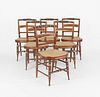 Set of six Sheraton fancy chairs, 19th c., with la