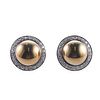 18k Gold Diamond Button Earrings