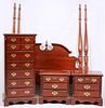 QUEEN ANNE STYLE MAHOGANY BEDROOM SET 5 PIECES