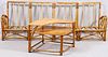 RATTAN PATIO FURNITURE SUITE EARLY 20TH C. 6 PIECES