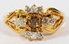 .42CT FANCY BROWN AND WHITE DIAMOND RING