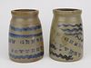 2 Stoneware canning jars- New Geneva