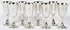 ASSEMBLED SET OF AMERICAN STERLING GOBLETS 8 PIECES