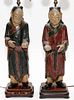 CHINESE CARVED WOOD FIGURAL LAMPS PAIR