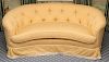 TUFTED YELLOW UPHOLSTERED SETTEE