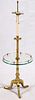 STIFFEL BRASS AND GLASS FLOOR LAMP W/ TABLE CENTER
