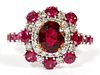 2.52CT RUBY DIAMOND AND 14KT WHITE GOLD RING